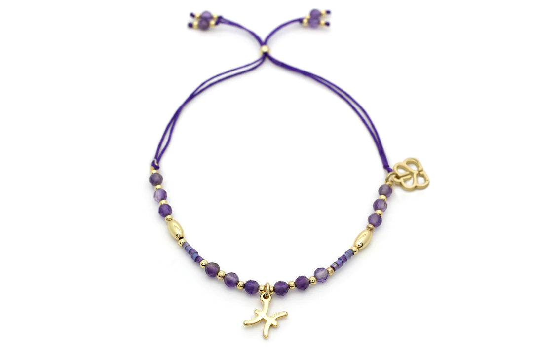 Gemstone Gold Bracelet with Amethyst