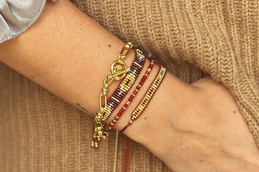 Mystical Carnelian Gold Bracelet