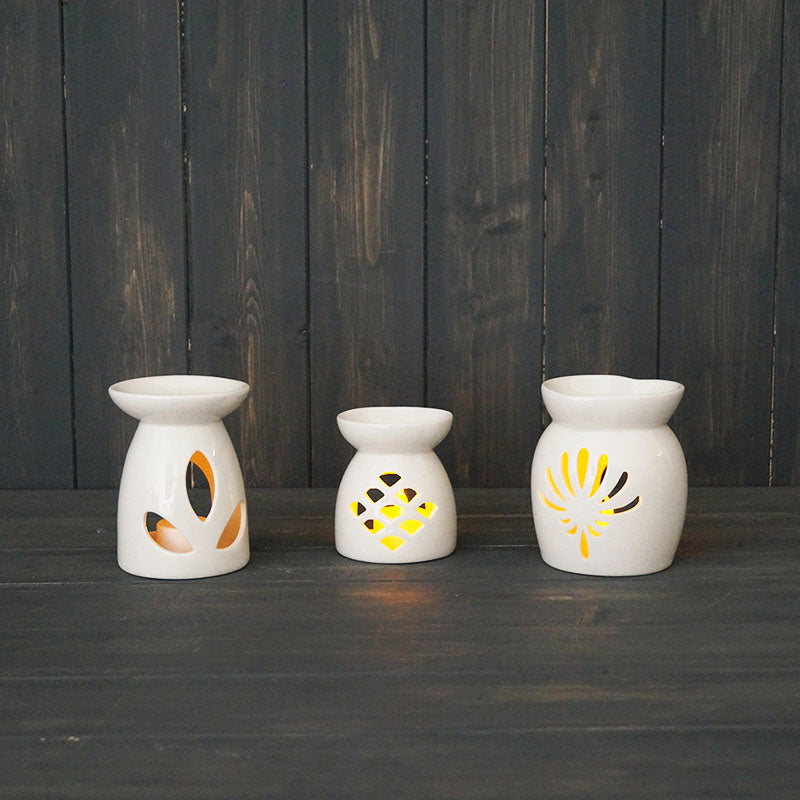 Small White Ceramic Wax Melter/Oil Burner