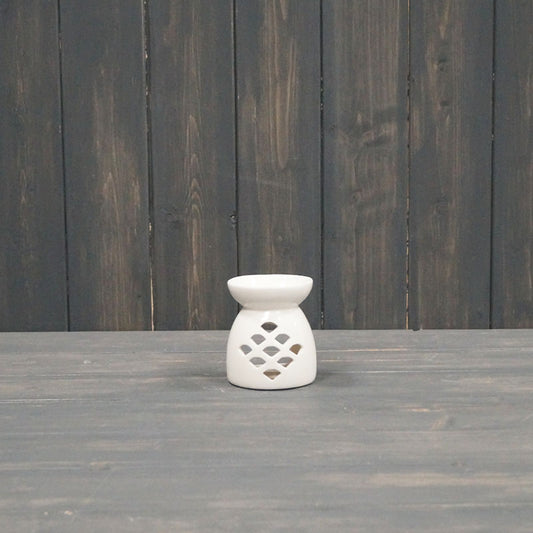 Small White Ceramic Wax Melter/Oil Burner