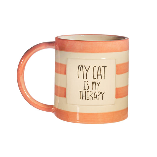 My Cat is my therapy ceramic mug