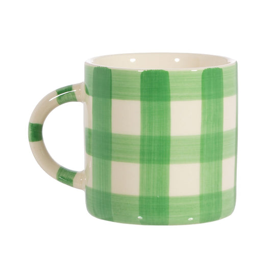 Gingham Green Mug by Sass & Belle