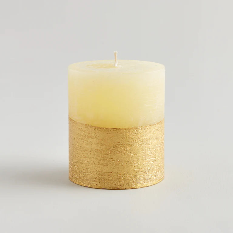 St Eval Inspiritus Gold Dipped Pillar Candle 