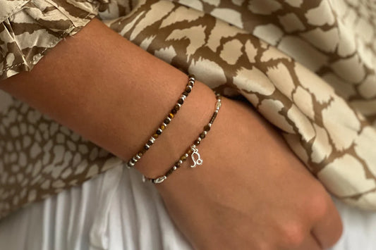 Boho Betty Leo Zodiac Gemstone Silver Bracelet