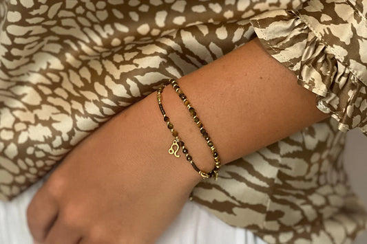 Boho Betty Leo Zodiac Gemstone Gold Bracelet