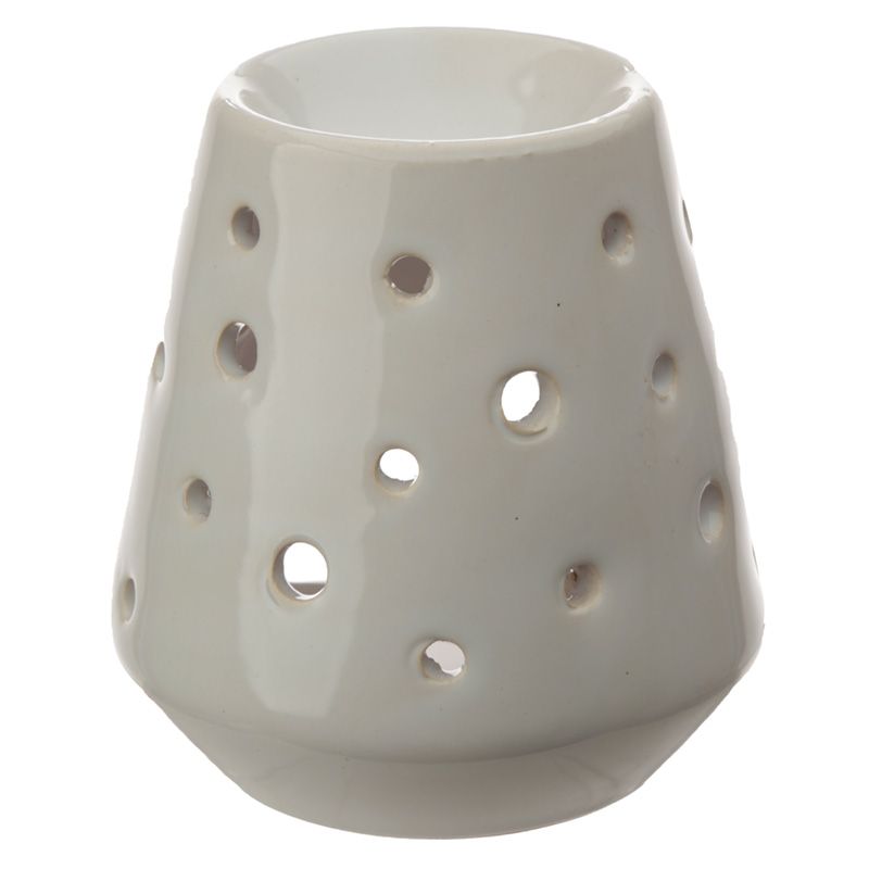 Tapered Ceramic Oil Burner with Circular Cut-outs