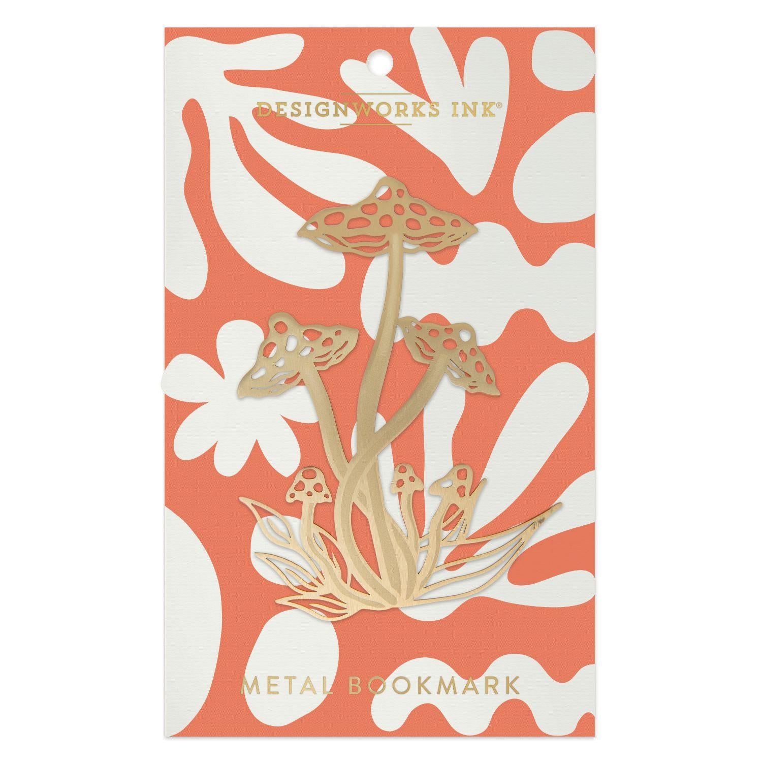 Designworks Ink Mushroom Gold Metal Bookmark – Twenty Three Living
